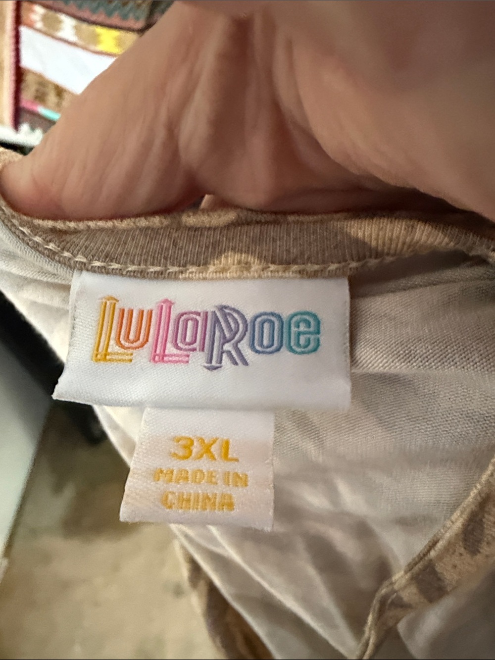 Lularoe size 3xl maxi dress. Tan and cream print. - Picture 4 of 4